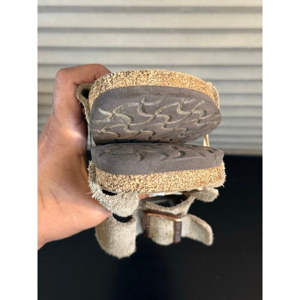 Birkenstock Arizona Suede Sandals Taupe EU 37 Women’s Double Strap Comfort 6-6.5 - Picture 7 of 9